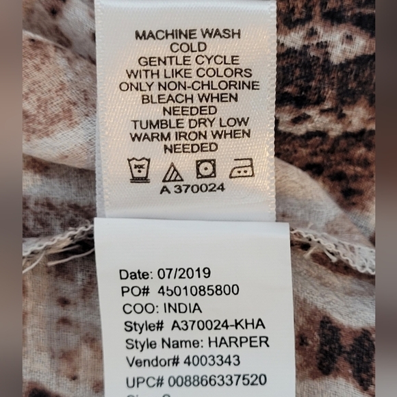 Haute Hippie Tribe Harper Snake Print Semi-Sheer Long Sleeve Blouse - Size S - Picture 13 of 14